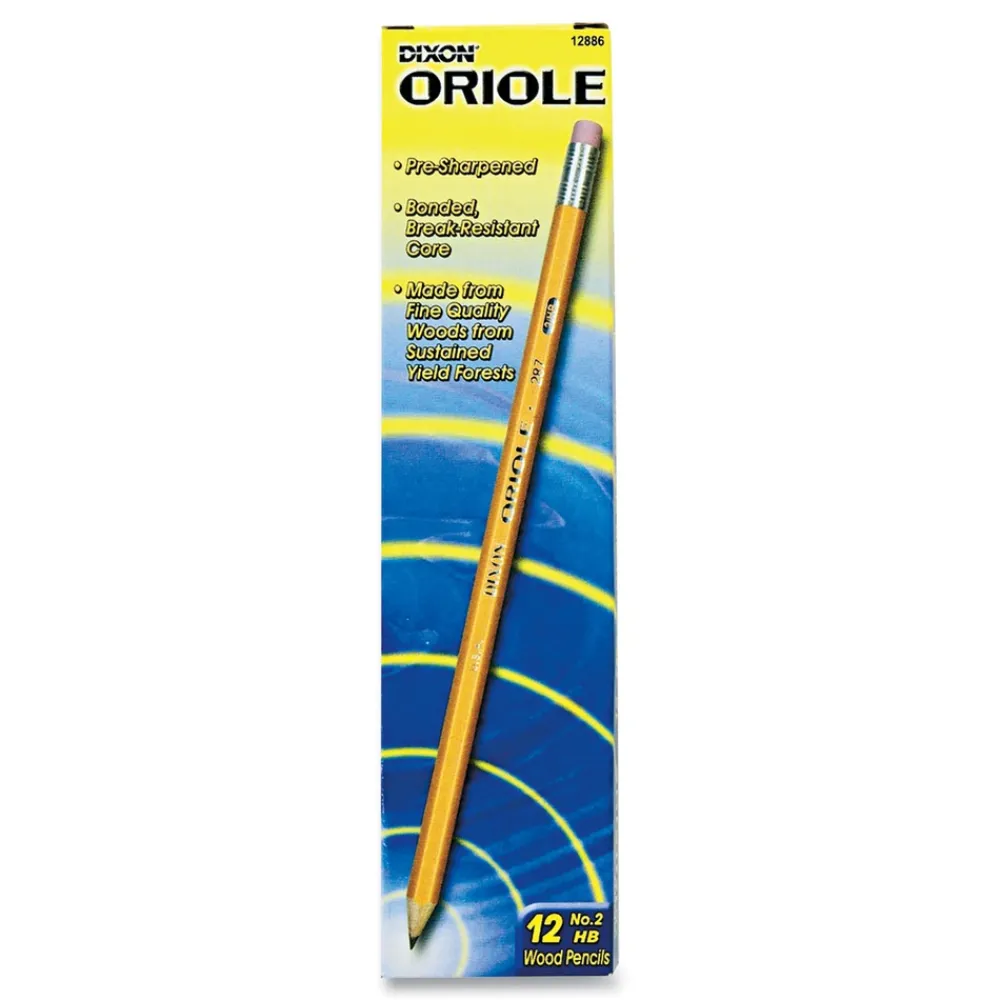 New Oriole HB (No. 2) Presharpened Pencils - Black Lead/Yellow Barrel (1-Dozen) Pens, Pencils & Markers