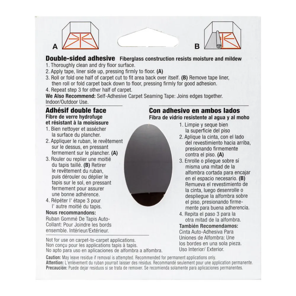 Outlet 1.88 in. x 75 ft. 3 in. Core Carpet Tape - White (1-Roll) Tapes & Adhesives