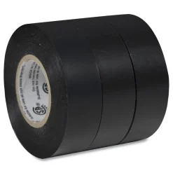 0.75 in. x 50 ft. 1 in. Core Pro Electrical Tape - Black (3/Pack) Tapes & Adhesives