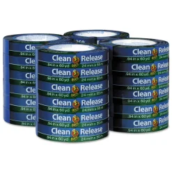 Clean Release 0.94 in. x 60 yards 3 in. Core Painter's Tape - Blue (24/Carton) Tapes & Adhesives