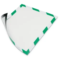 Best 8.5 in. x 11 in. DURAFRAME Security Magnetic Sign Holder - Green/White Frame (2/Pack) Floor Signs