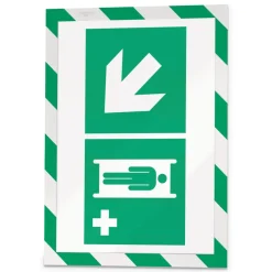 Best 8.5 in. x 11 in. DURAFRAME Security Magnetic Sign Holder - Green/White Frame (2/Pack) Floor Signs