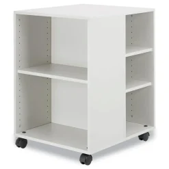 Hot 20.79 in. x 23.31 in. x 29.45 in. 6 Shelves Wood Flexible Multi-Functional Cart for Office Storage - White Utility Carts|Office Furniture & Lighting