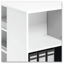 Hot 20.79 in. x 23.31 in. x 29.45 in. 6 Shelves Wood Flexible Multi-Functional Cart for Office Storage - White Utility Carts|Office Furniture & Lighting