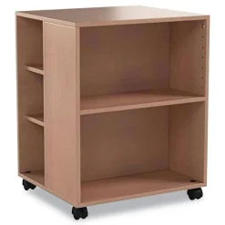 Clearance 20.79 in. x 23.31 in. x 29.45 in. 6 Shelves Wood Flexible Multi-Functional Cart for Office Storage - Beech Utility Carts