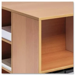 Clearance 20.79 in. x 23.31 in. x 29.45 in. 6 Shelves Wood Flexible Multi-Functional Cart for Office Storage - Beech Utility Carts