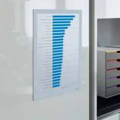 Sale Infoframe DURAFRAME 9.5 in. x 12 in. Self Adhesive Double Sided Sign Holder - White Frame (2/Pack) Office Furniture & Lighting