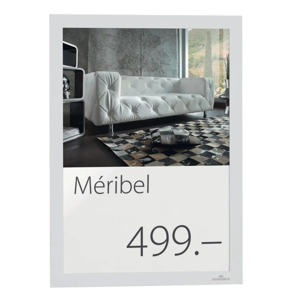 Sale Infoframe DURAFRAME 9.5 in. x 12 in. Self Adhesive Double Sided Sign Holder - White Frame (2/Pack) Office Furniture & Lighting