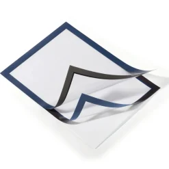 New Infoframe DURAFRAME 9.5 in. x 12 in. Self Adhesive Double Sided Sign Holder - Dark Blue Frame (2/Pack) Office Furniture & Lighting