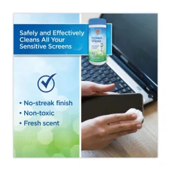 Online 5 in. x 7 in. Cloth Premoistened Monitor Cleaning Wipes - White Cleaning & Janitorial Supplies