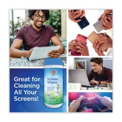 Online 5 in. x 7 in. Cloth Premoistened Monitor Cleaning Wipes - White Cleaning & Janitorial Supplies