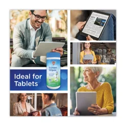 Online 5 in. x 7 in. Cloth Premoistened Monitor Cleaning Wipes - White Cleaning & Janitorial Supplies