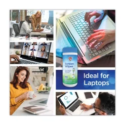 Online 5 in. x 7 in. Cloth Premoistened Monitor Cleaning Wipes - White Cleaning & Janitorial Supplies