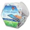 Online 1 Jar, 200 Individual 5 in. x 7-3/4 in. Touch Screen Wipe Packets Cleaning & Janitorial Supplies