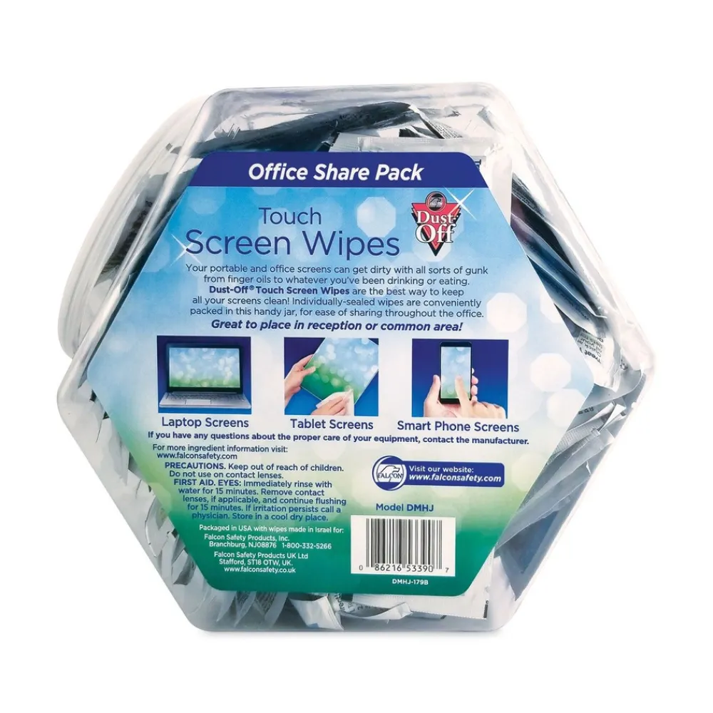 Online 1 Jar, 200 Individual 5 in. x 7-3/4 in. Touch Screen Wipe Packets Cleaning & Janitorial Supplies