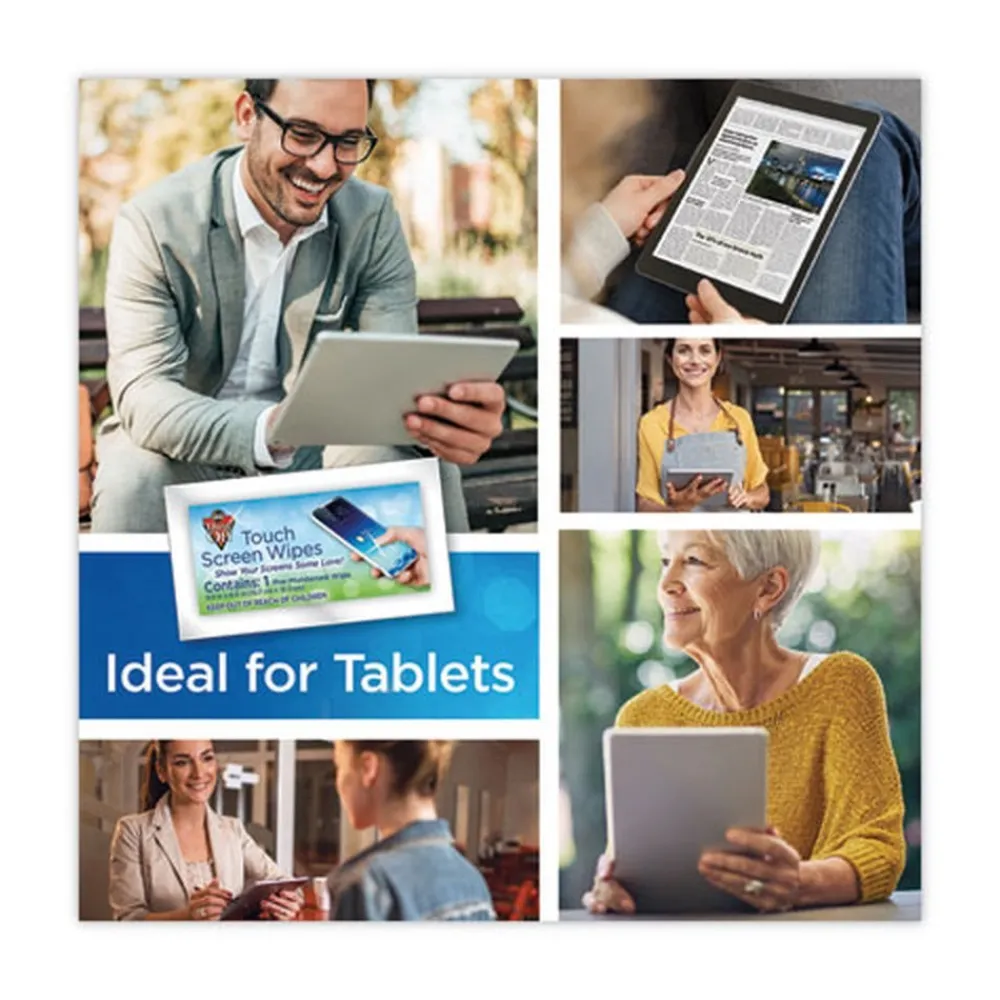 Online 1 Jar, 200 Individual 5 in. x 7-3/4 in. Touch Screen Wipe Packets Cleaning & Janitorial Supplies