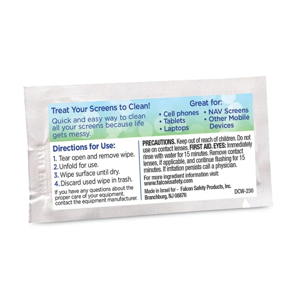 Online 1 Jar, 200 Individual 5 in. x 7-3/4 in. Touch Screen Wipe Packets Cleaning & Janitorial Supplies
