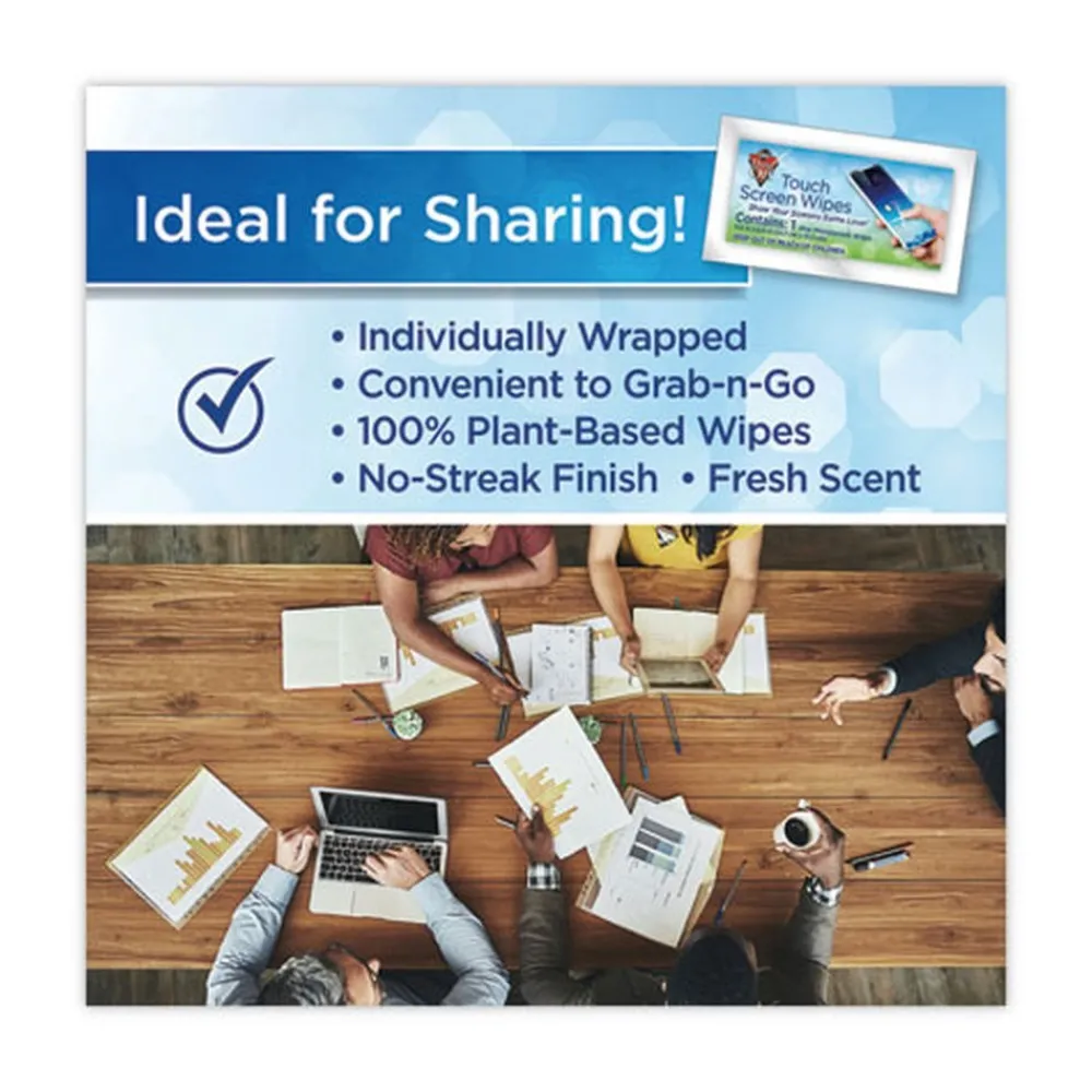 Online 1 Jar, 200 Individual 5 in. x 7-3/4 in. Touch Screen Wipe Packets Cleaning & Janitorial Supplies