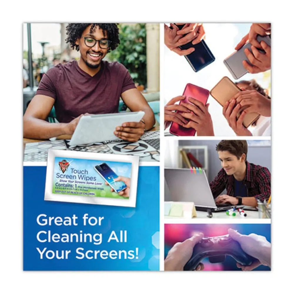 Online 1 Jar, 200 Individual 5 in. x 7-3/4 in. Touch Screen Wipe Packets Cleaning & Janitorial Supplies