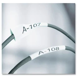 Hot 0.5 in. x 5 ft. Rhino Heat Shrink Tubes Industrial Label Tape - White/Black Print (1-Roll) Labels & Label Makers