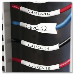 Hot 0.5 in. x 5 ft. Rhino Heat Shrink Tubes Industrial Label Tape - White/Black Print (1-Roll) Labels & Label Makers