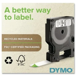 Hot 0.5 in. x 5 ft. Rhino Heat Shrink Tubes Industrial Label Tape - White/Black Print (1-Roll) Labels & Label Makers