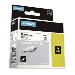 Outlet 0.75 in. x 5 ft. Rhino Heat Shrink Tubes Industrial Label Tape - White/Black Print (1-Roll) Labels & Label Makers
