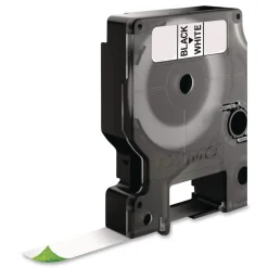 Best 0.5 in. x 18 ft. Rhino Permanent Vinyl Industrial Label Tape - White/Black Print Labels & Label Makers