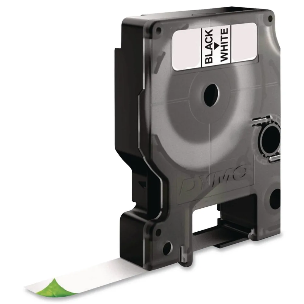 Best 0.5 in. x 18 ft. Rhino Permanent Vinyl Industrial Label Tape - White/Black Print Labels & Label Makers