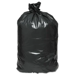 Clearance 43 in. x 47 in. 56-Gallon 2 mil. Linear Low Density Recycled Can Liners - Black (100/Carton) Trash & Waste Bins