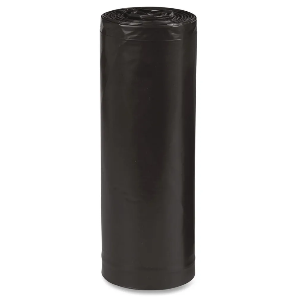 Hot 38 in. x 58 in. 1.65 mil 60 Gallon Linear Low Density Recycled Can Liners - Black (100/Carton) Trash & Waste Bins
