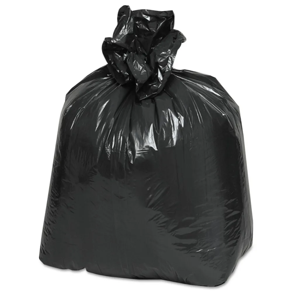 Online 24 in. x 23 in. 10-Gallon 0.85 mil. Linear Low Density Recycled Can Liners - Black (500/Carton) Trash & Waste Bins