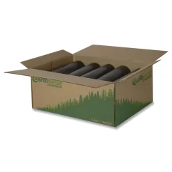 Hot 33 in. x 39 in. 33-Gallon 1.25 mil. Linear Low Density Recycled Can Liners - Black (100/Carton) Trash & Waste Bins