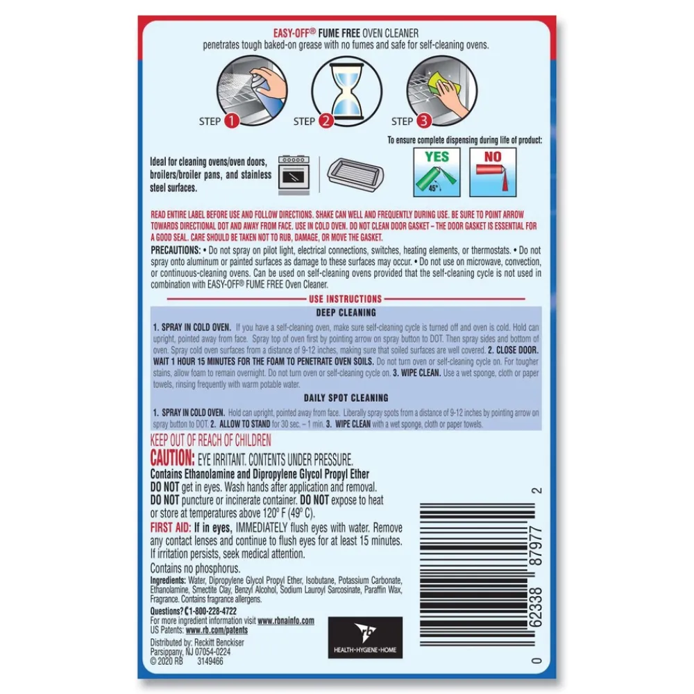 Online 14.5 oz. Aerosol Spray Fume-Free Oven Cleaner - Lemon Scent (12/Carton) Cleaning & Janitorial Supplies