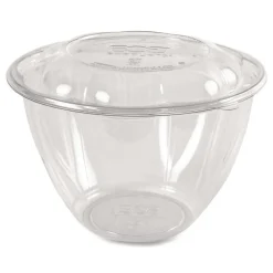 Online 48 oz. Renewable and Compostable Plastic Salad Bowls with Lids - Clear (150/Carton) Tabletop And Serveware