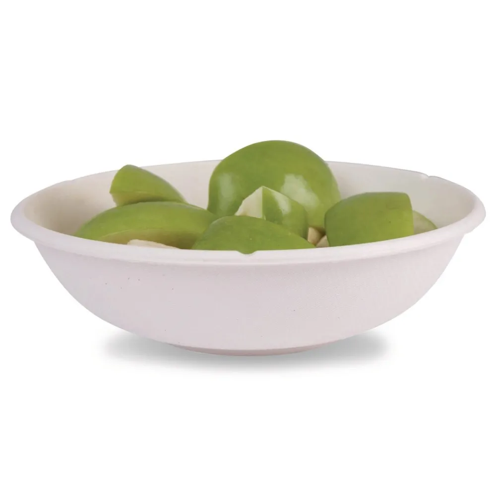 32 oz. Vanguard Renewable and Compostable Sugarcane Bowls - White (400/Carton) Tabletop And Serveware