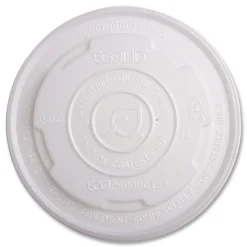 Sale EP-ECOLID-SPL 12 oz./16 oz./32 oz. World Art PLA-Laminated Plastic Soup Container Lids - White (500/Carton) Tabletop And Serveware