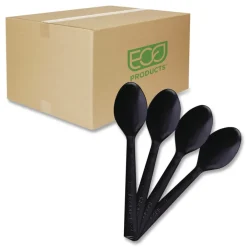 Best EP-S113 6 in. 100 Percent Recycled Content Spoon - Black (1000/Carton) Tabletop And Serveware