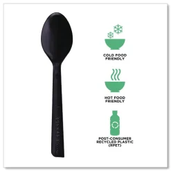 Best EP-S113 6 in. 100 Percent Recycled Content Spoon - Black (1000/Carton) Tabletop And Serveware