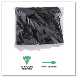 Best EP-S113 6 in. 100 Percent Recycled Content Spoon - Black (1000/Carton) Tabletop And Serveware