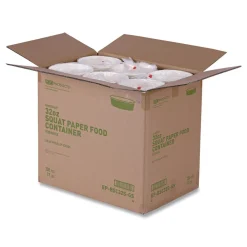 GreenStripe 7.28 in. Diameter x 2.48 in. 32 oz. Paper Food Containers - White (300/Carton) Tabletop And Serveware