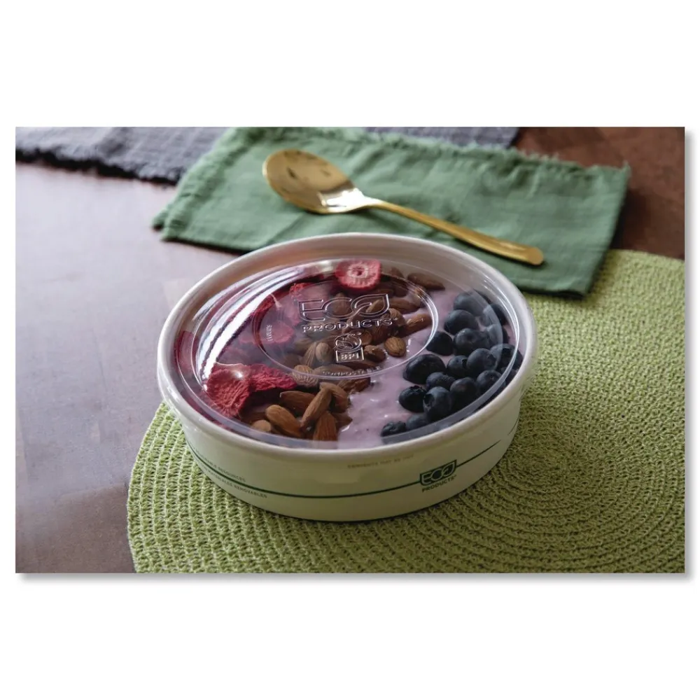 GreenStripe 7.28 in. Diameter x 2.48 in. 32 oz. Paper Food Containers - White (300/Carton) Tabletop And Serveware