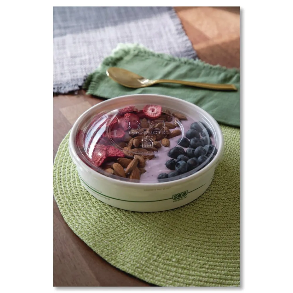 GreenStripe 7.28 in. Diameter x 2.48 in. 32 oz. Paper Food Containers - White (300/Carton) Tabletop And Serveware