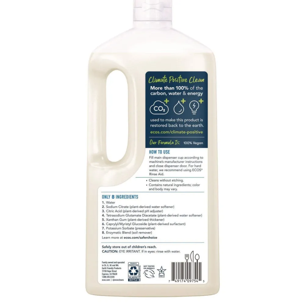 Hot 40 oz. Automatic Dishwasher Gel Bottle - Free and Clear (8/Carton) Cleaning & Janitorial Supplies