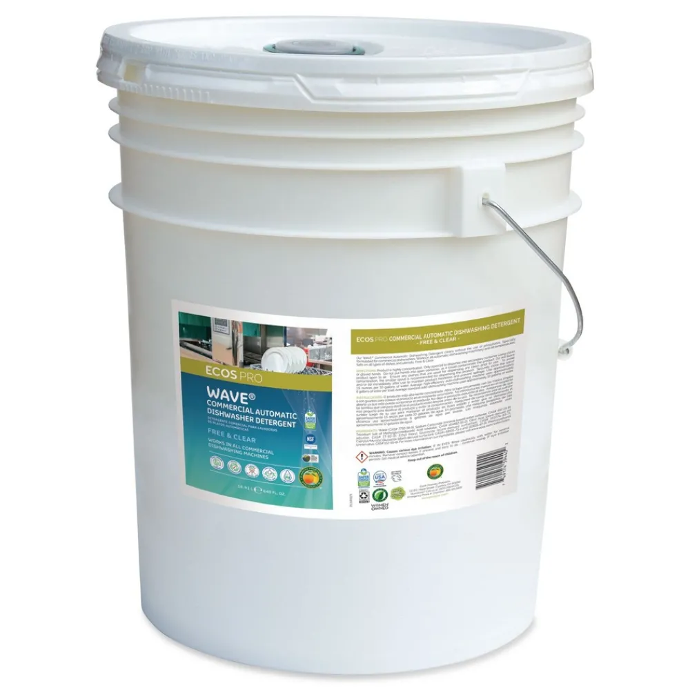 Hot 5 gal. Pail Wave Commercial Automatic Dishwasher Detergent - Free and Clear Cleaning & Janitorial Supplies