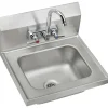 Best 16-3/4 in. x 15-1/2 in. x 13 in. Single Bowl Wall Hung Handwash Sink Kit - Stainless Steel Kitchen Sinks & Faucets