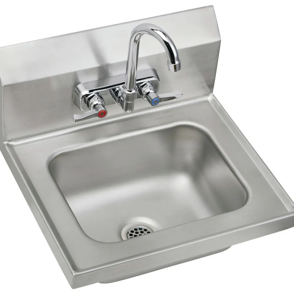Best 16-3/4 in. x 15-1/2 in. x 13 in. Single Bowl Wall Hung Handwash Sink Kit - Stainless Steel Kitchen Sinks & Faucets