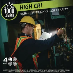 Discount Rechargeable Lithium-Ion Pro Series Handheld High CRI Flashlight with 6 AAA Batteries - Gray/Green Flashlights