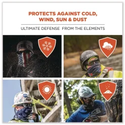 New N-Ferno 6491 One Size Fits Most Reversible Thermal Fleece plus Poly Multi-Band - Light Gray Fade Masks