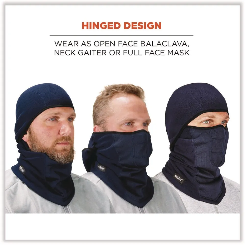 Clearance N-Ferno 6823 One Size Fits Most Fleece Hinged Balaclava Face Mask - Navy Masks